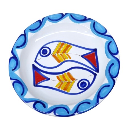 Round Plate Scirocco PTSC De Simone Pottery Round Plate Scirocco PTSC De Simone Pottery